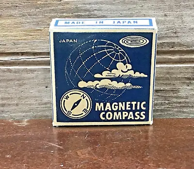 Vintage 1960's Pocket Magnetic Compass In Original Box Made In JAPAN • $15.99