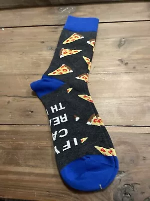 Adult Men's Pizza Graphic Crew Socks Size 9-11 - Bottom Of Sock Message NEW • $7.11