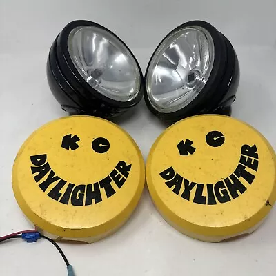 Vintage KC Hilites Off Road Lights 6  Halogen Daylighter With Smile Hard Covers. • $127.50