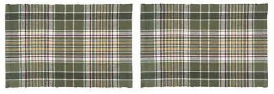 $14.95 • Buy Set Of 2 DAWSON Ribbed Placemat By C&F Home - Green, Tan, Wine, White Plaid