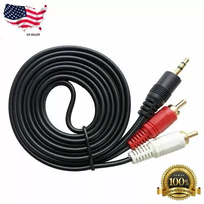 5FT Aux Audio 3.5mm Stereo Male To 2 RCA Y CABLE FOR IPOD MP3 • $3.39