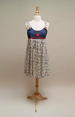Vintage 80s Floral Festival Jumper Dress 1980s Empire Waist Mini Dress Boho • $62