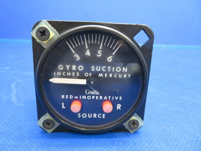 $100 • Buy Airborne Dual Vacuum/ Gyro Suction Gauge P/N S-1435N2 24V (0620-755)
