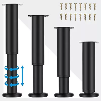 4pcs Metal Adjustable Furniture Legs 4.7-12Inch 4 Pack Cabinet Legs Couch Legs • $17.98