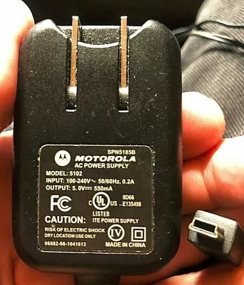 Authentic Motorola SPN5185B TravelCharger 5102 AC Power Adapter 5V 550mA US Plug • $6.49