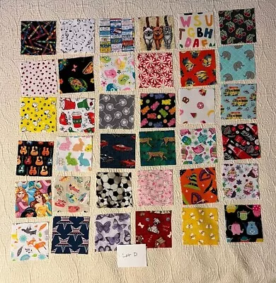 I Spy Quilt Squares - 36 Rotary Cut 5  X 5  Cotton Squares Lot D • $10