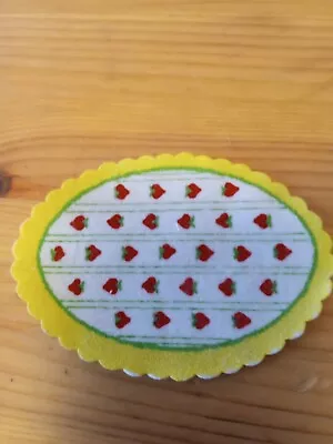 Vintage Strawberry Shortcake Berry Happy Home Oval Rug 1983 • $13.99