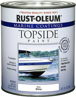 Marine Topside Paint Gloss White Boat Ship Deck Top 1-Quart • $55.08