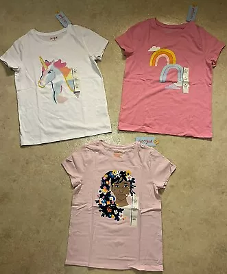 Lot 3 NWT ✅ Girls Graphic T Shirts Cat & Jack Pink - White - Soft Pink ✅ L 10-12 • $8.99