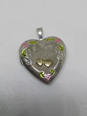 Sterling Silver 925 Mom Heart Locket Pendant • $22