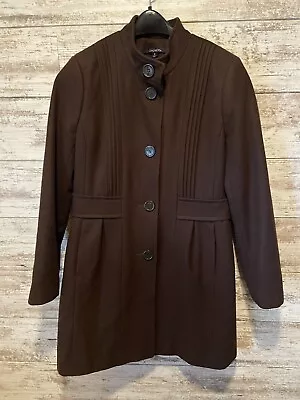 Chadwick’s Of Boston Women's Coat Size 12 Brown Wool Long Coat Lined • £24.13