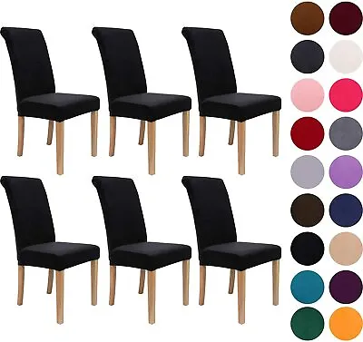 $9.99 • Buy Stretch Chair Cover Seat Covers Velvet Washable Banquet Wedding Party 1/4/6/8pcs