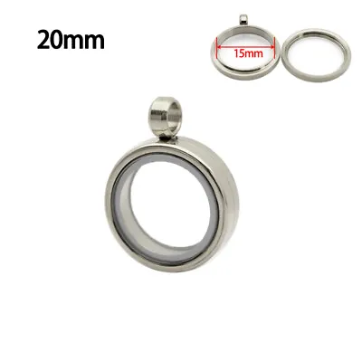 Stainless Steel Floating Glass Living Memory Locket Charms Pendant Twist Top  • $10.42