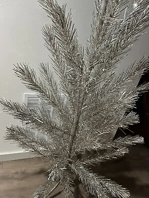Vintage Aluminum Christmas Tree 6 1/2 Feet In Box With Tubes & Stand Metal Trees • $295
