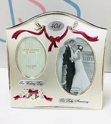 Impressions By Juliana 40th Wedding Anniversary Photo Frames Silver Perect Gift • £17.99