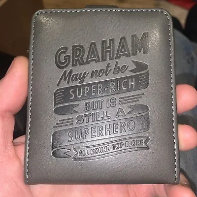 Graham Personalised Rfid Blocking Men’s Wallet NEW Grey • £8.99