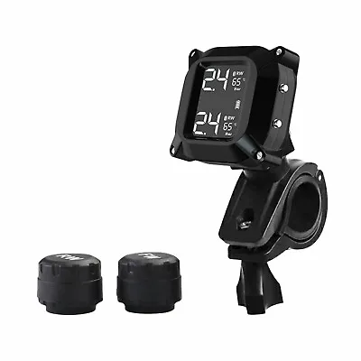 Wireless Motorcycle TPMS Tire Pressure Monitoring System LCD Motor Tyre Alarm • $29.02