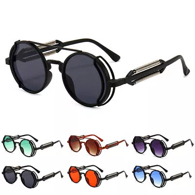 'Steampunk Gothic Vintage Sunglasses Retro Punk Designer Round Circle Glasses • $10.54