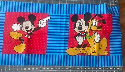 Mickey Mouse And Pluto Cotton Fabric Panels • $9.99