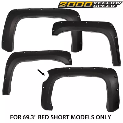 Fit For 07-13 Chevy Silverado 1500 69  Pocket-riveted Fender Flares Bolt On 4pcs • $79.51