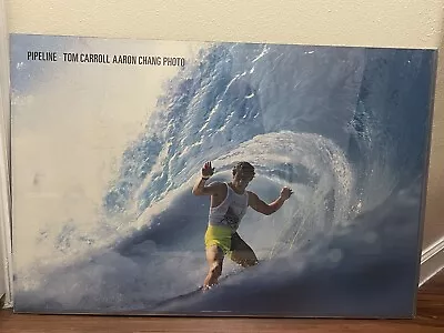 Vintage 80s 1988 TOM CARROLL  Aaron Chang Surfer Pipeline 36x24 Poster • $35