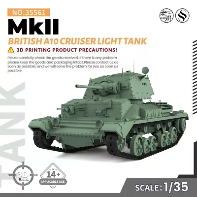 SSMODEL 561 V1.9 1/35  Kit British A10 Cruiser MkII Light Tank WWII WAR WOT • $43.99