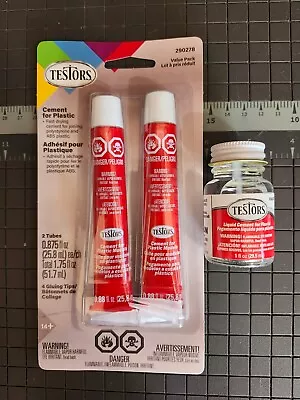 Testors #3502XT Liquid Cement & #290278 Two .88 Fl Oz Tubes For Plastic Models • $14