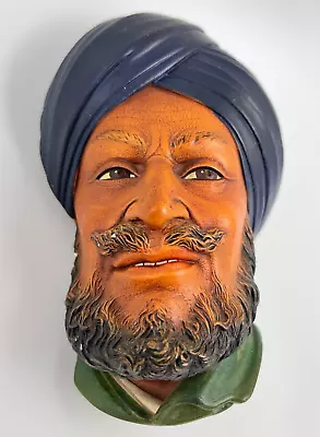 Vintage 1966 Bossons England SIKH Head Chalkware Wall Hanging Hand Painted • $10.50
