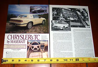 1989 Chrysler Tc Maserati Original Article • $11.95