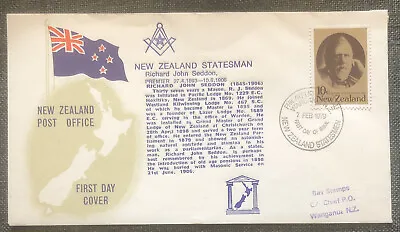 £4.99 • Buy FDC Special Stamp Cover Masons Masonic New Zealand 1979 Richard John Seddon