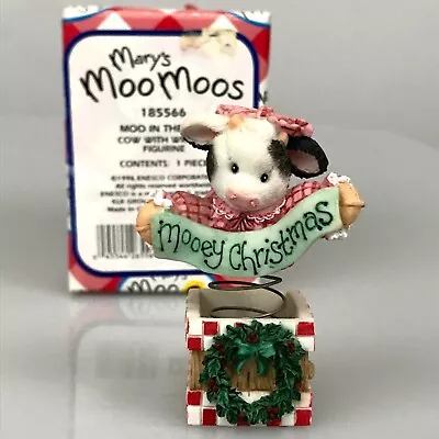 Cow Figurine Marys Moo Moos In The Box Christmas Enesco Retired Collector • $9.99