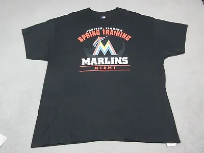 Miami Marlins Shirt Mens Adult 2XL XXL Black Spring Training MLB Baseball • $22.85