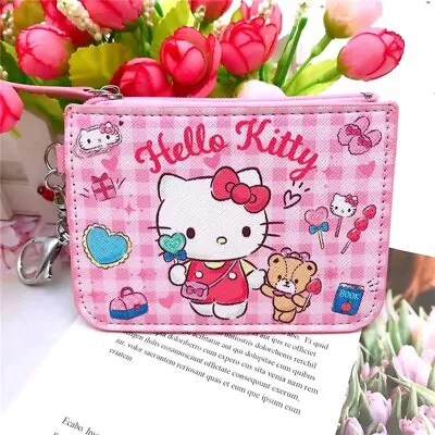 Sanrio Kawaii Hello Kitty Wallet ID Card Holder Keychain NEW US Seller • $11.99