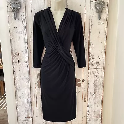 Planet Size 10 Woman's Classy Black Sheath Career Cocktail Party Funeral Dress • $144.99