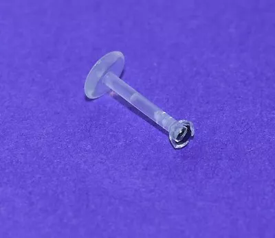 £2.99 • Buy Clear Bioflex Labret Monroe Ear Bar Non Metal Hypoallergenic 2 Mm Crystal