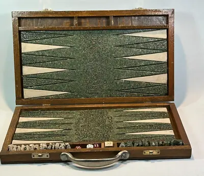 Vintage Backgammon Spanish Aztec Mayan Folding Resin Wood Set RARE FIND • $69.95