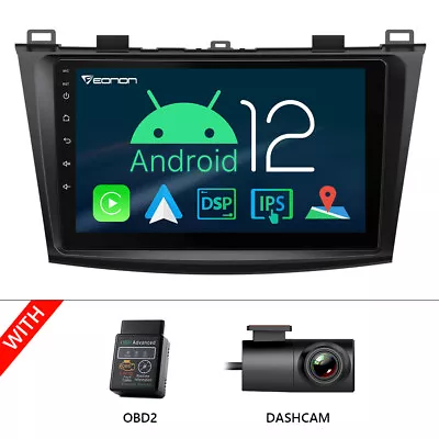 DVR+OBD+For Mazda 3 2010-2013 Android 12 Car Stereo Radio GPS CarPlay No DVD CD • $214.42
