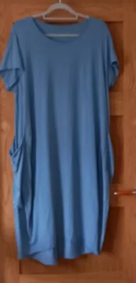 Made In Italy Lagenlook Boho Tshirt Dress . Blue  OSFA • £12