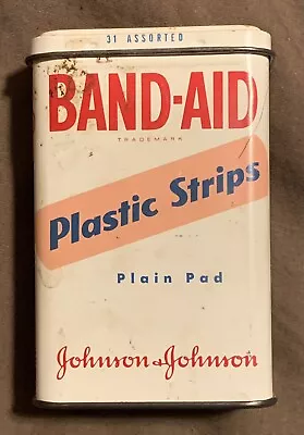 Vintage Johnson & Johnson Band-Aid Metal Box Container Tin Plastic Strips Empty • $9.99