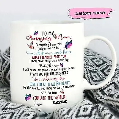 To My Amazing Mom To Me You Are The World Mug Mother's Day Gift Best Gift Idea • £16.73