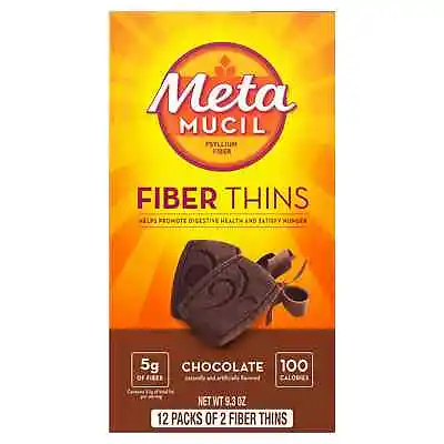 Metamucil Fiber Supplement Thins Chocolate Flavor 12 Ct • $13.50