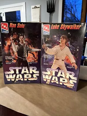 1995 AMT ERTL Star Wars Luke Skywalker & Han Solo 12” Vinyl Model Kits Sealed • $20