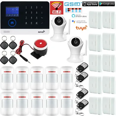 X12 Tuya APP WiFi GSM Wireless Home Security Alarm System+Amazon Alexa+2 Camera • $225.14