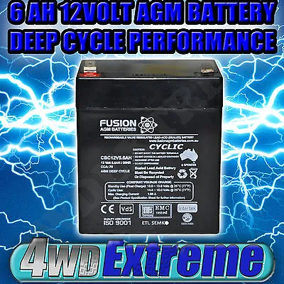 Alarm Battery Agm Sla 12volt 6ah Power Supply Multi Use Deep Cycle Cbc12v5.6ah • $39