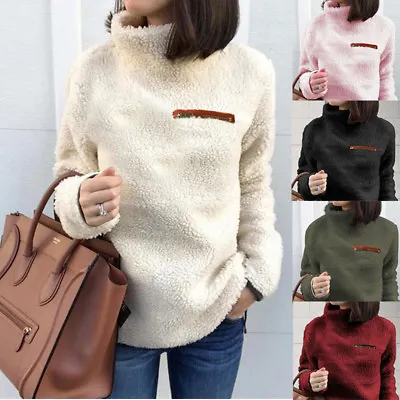 £16.39 • Buy Womens Thick Warm Fluffy Fleece Sweater Ladies Winter High Neck Pullover Jumper