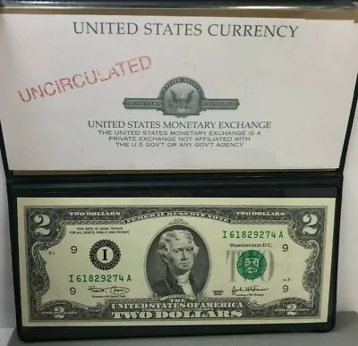 United States Monetary Exchange Uncirculated 2003 $2 Bill ~ Currency ~ FRN • $14.95