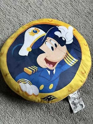 15  Round Disney Cruise Line Captain Mickey & Minnie Mouse Porthole Pillow Plush • $15