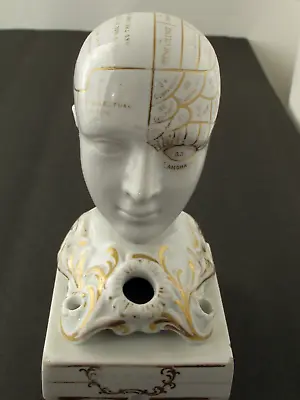 Antique Porcelain F. Bridge Phrenology Inkwell 19th C. • $750