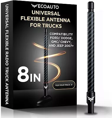 Rubber Antenna For Truck (8inch) ECOAUTO Dodge GMC Chevy Wrangler (Carbon Fiber) • $29.99