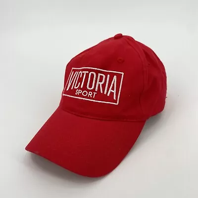 VICTORIA'S SECRET Hat SPORTS Baseball Hat Red Adjustable White Logo Cap Women • $9.99